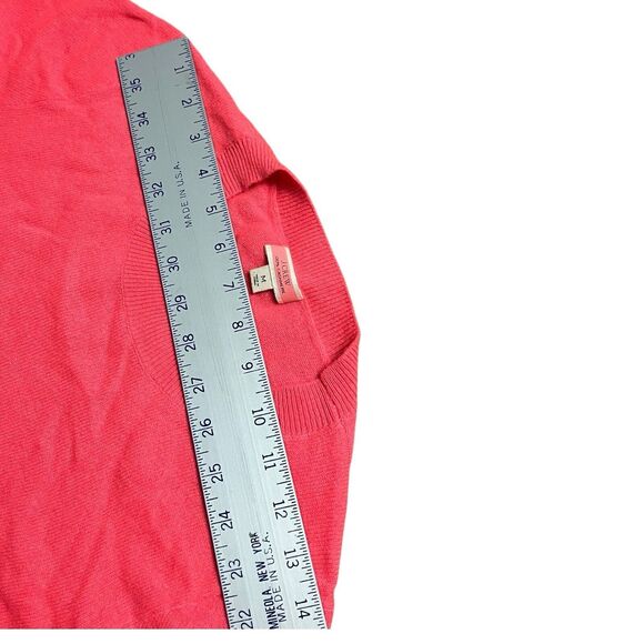 J Crew Sweater M Pink Cashmere Classic-fit Crewneck BA400 Neon Bright Soft New - Picture 6 of 10